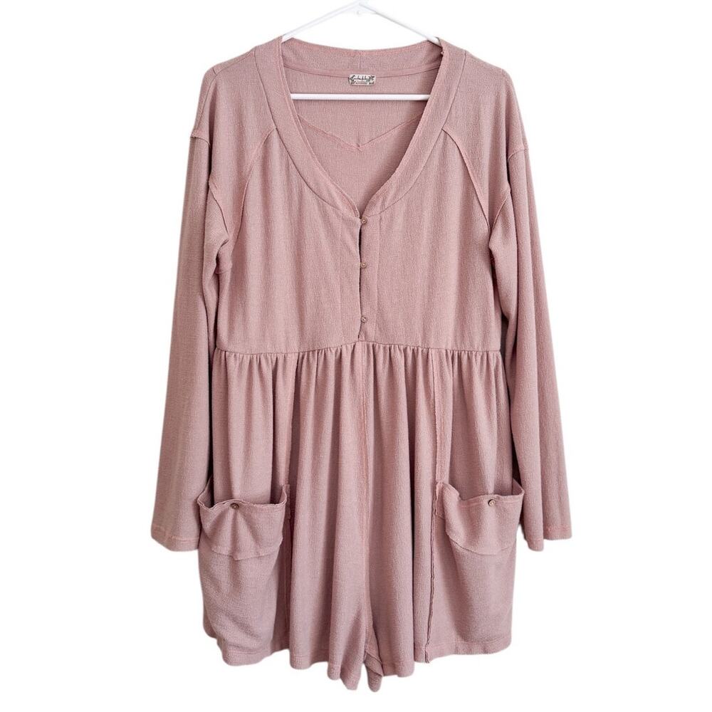 Free People Dusty Rose Long Sleeve Romper